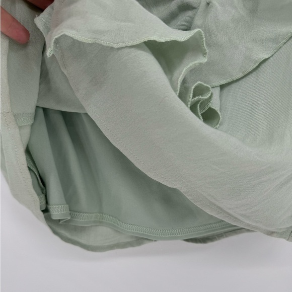Cotton Candy Mint Green Ruffle Front Linen Blend Mini Skirt Size Medium - Picture 3 of 12